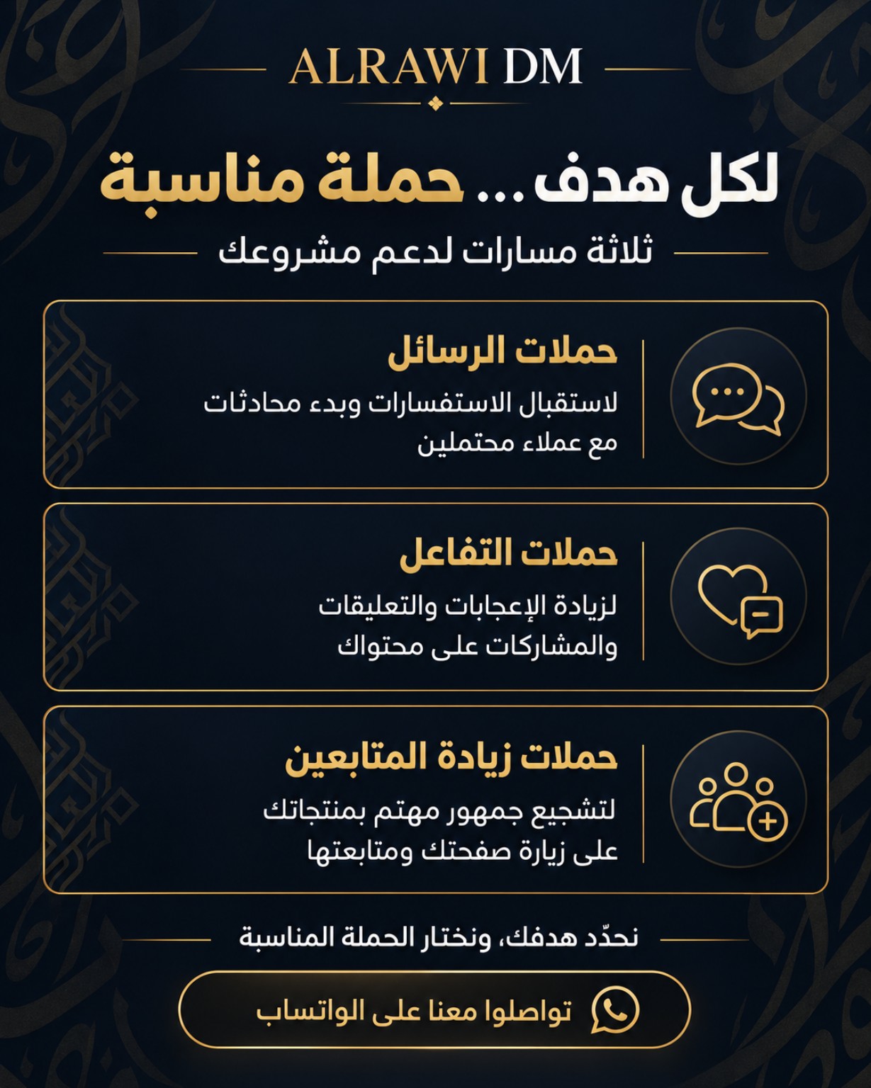 شرح مبسّط لحملات الرسائل والتفاعل وزيادة المتابعين.
